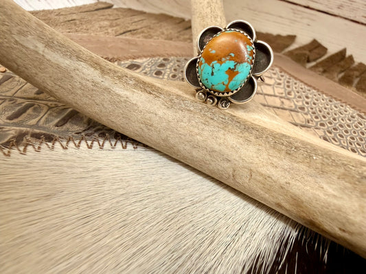Navajo Kingman Turquoise Ring Size 6.75