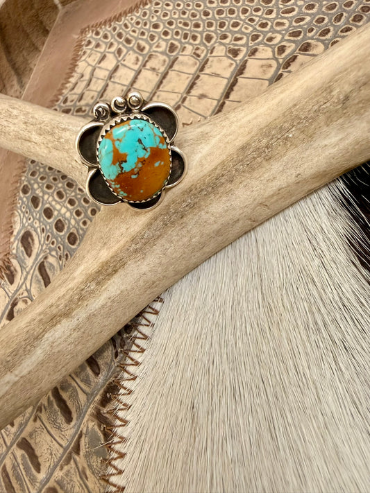 Navajo Kingman Turquoise Ring Size 6.75