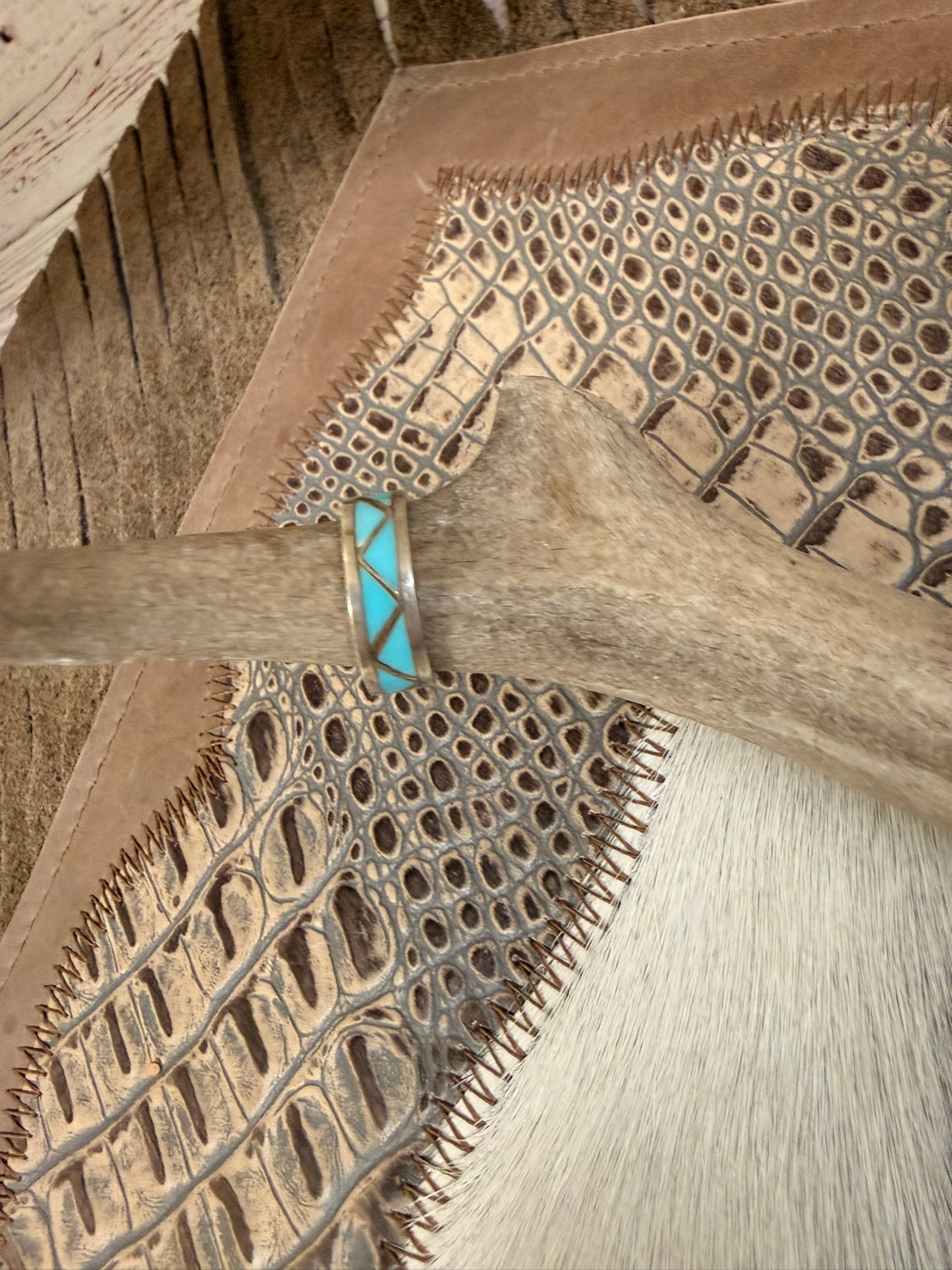 Turquoise Inlay Ring Size 6