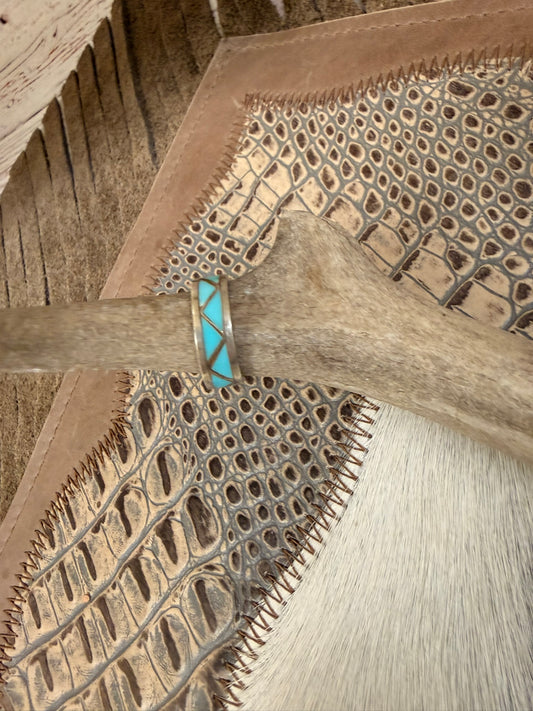 Turquoise Inlay Ring Size 6