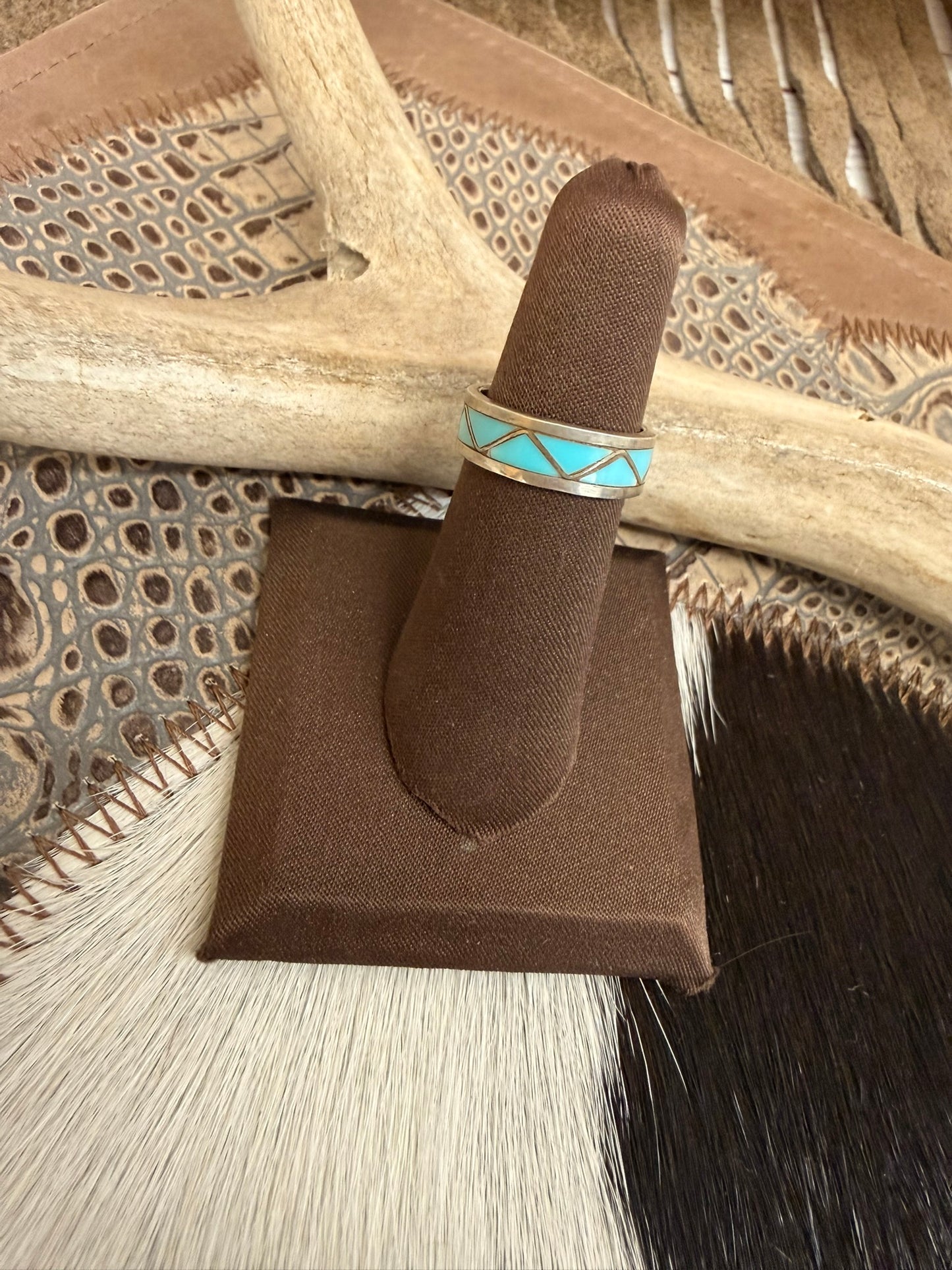 Turquoise Inlay Ring Size 6