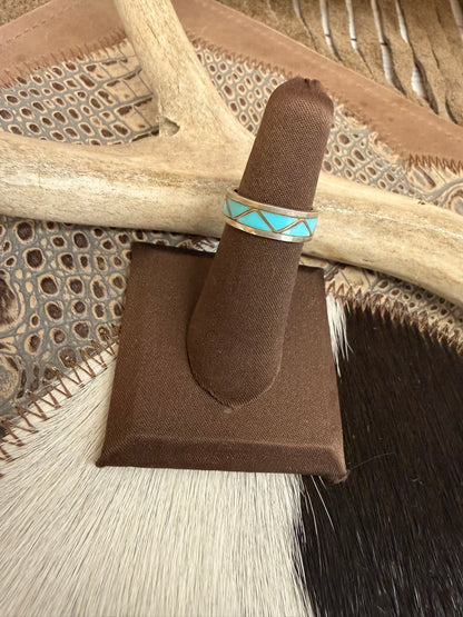 Turquoise Inlay Ring Size 6