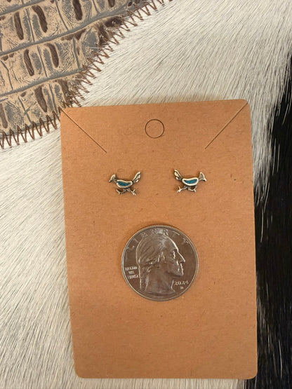 Roadrunner Turquoise Inlay Earrings