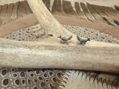 Roadrunner Turquoise Inlay Earrings