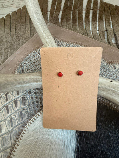Coral Stud Earrings