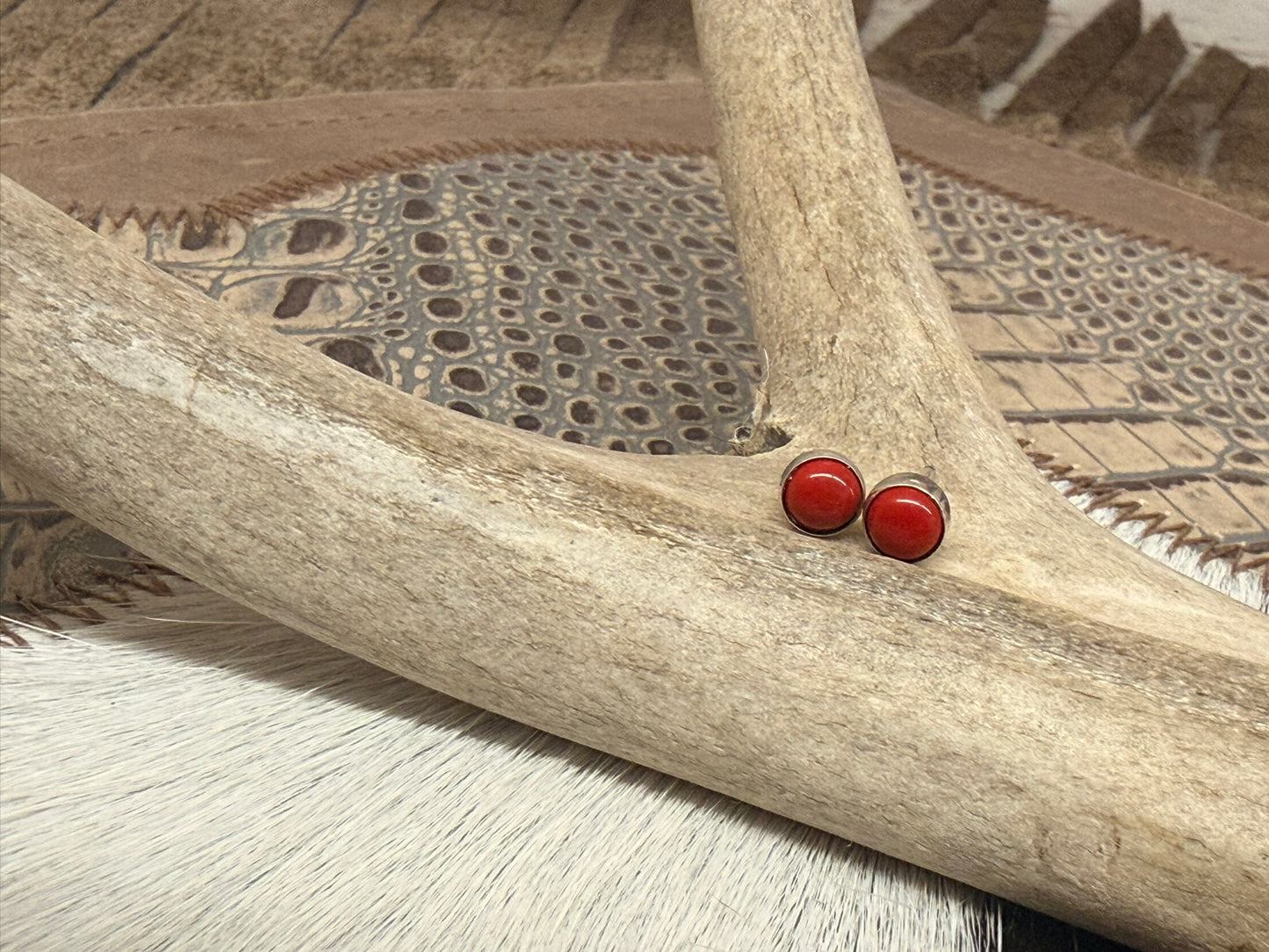 Coral Stud Earrings