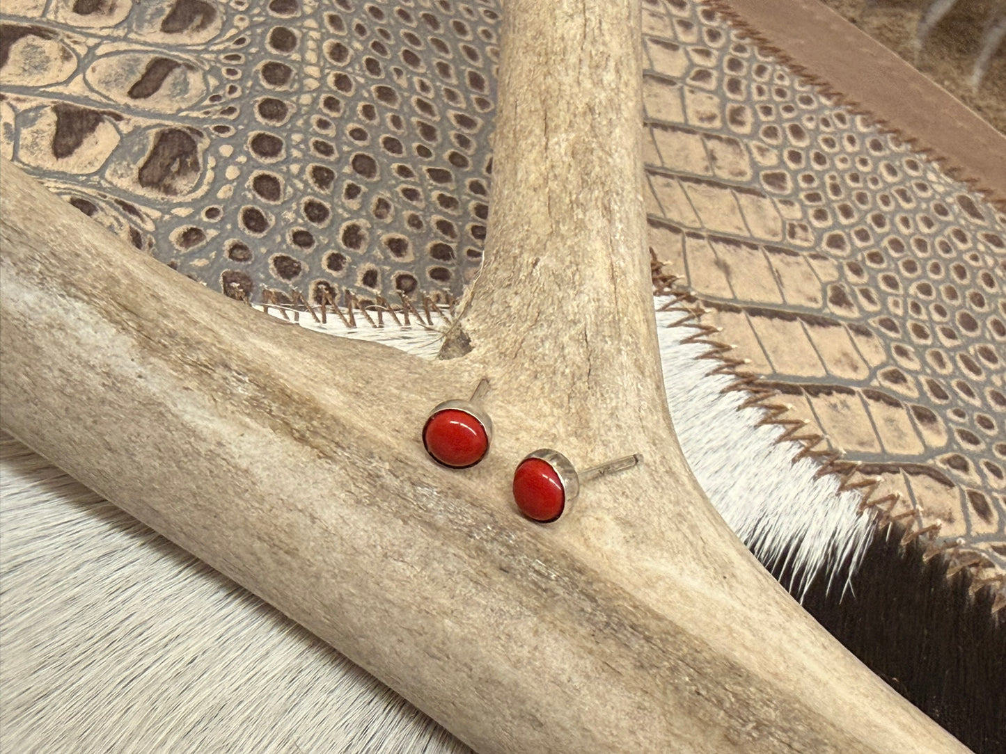 Coral Stud Earrings