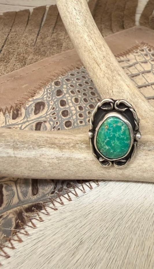 Oval Turquoise Ring Size 6.25