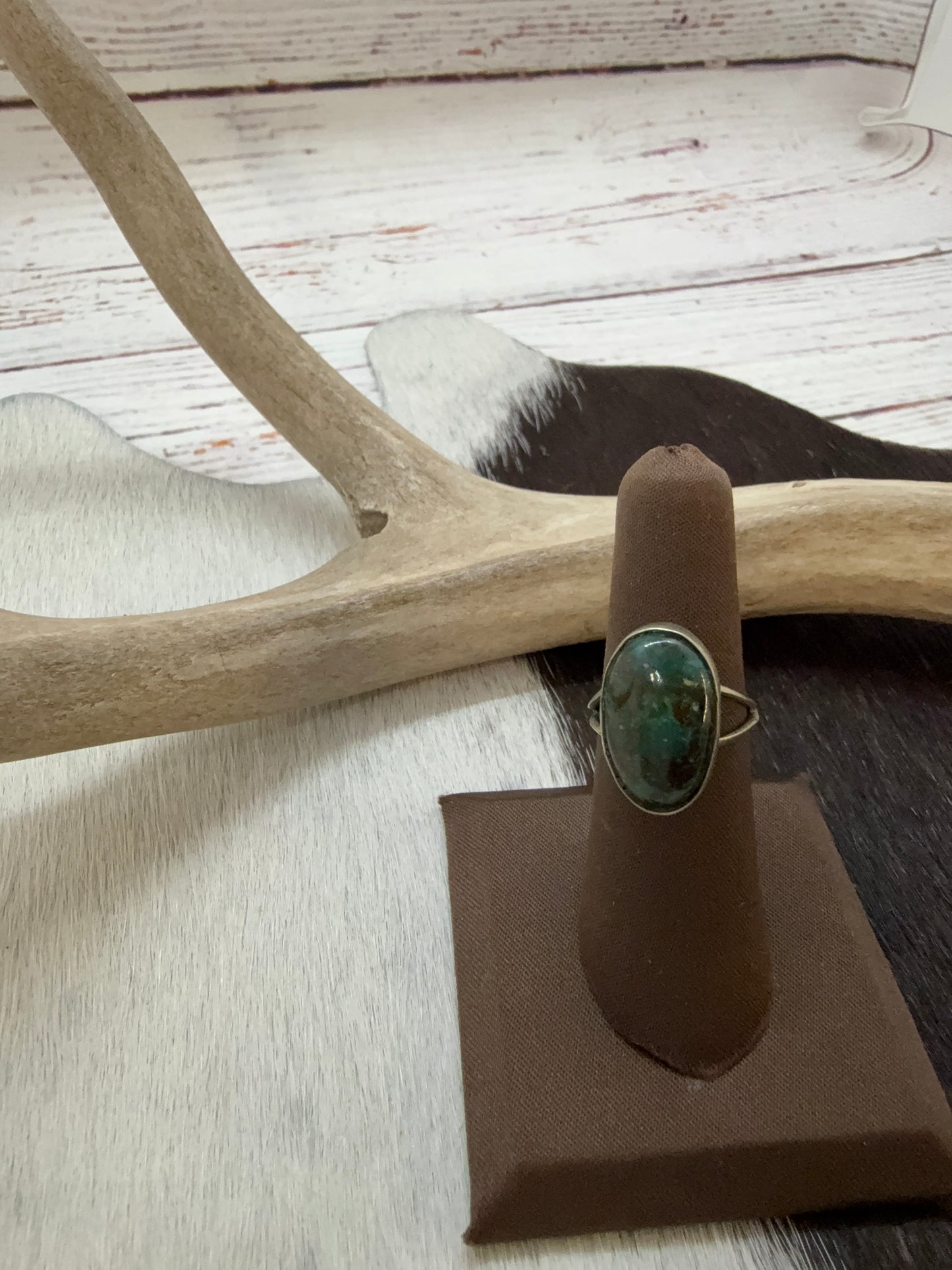 Malachite Oval Ring Size 5