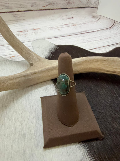 Malachite Oval Ring Size 5