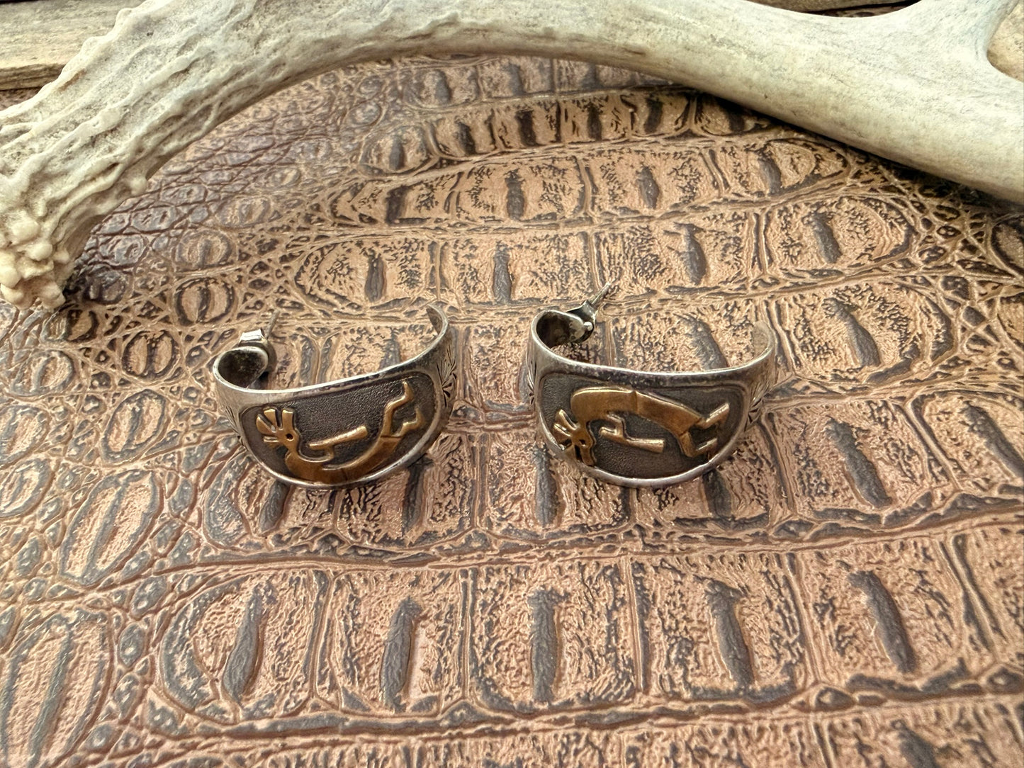 Kokopelli and Brass Earrings