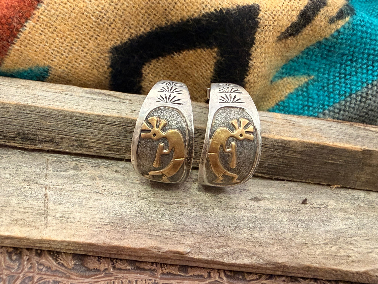 Kokopelli and Brass Earrings