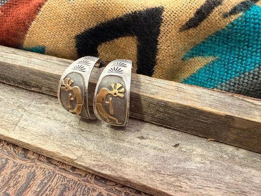 Kokopelli and Brass Earrings