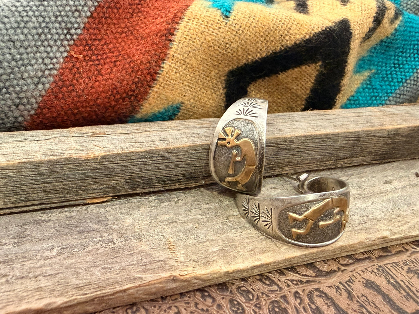 Kokopelli and Brass Earrings