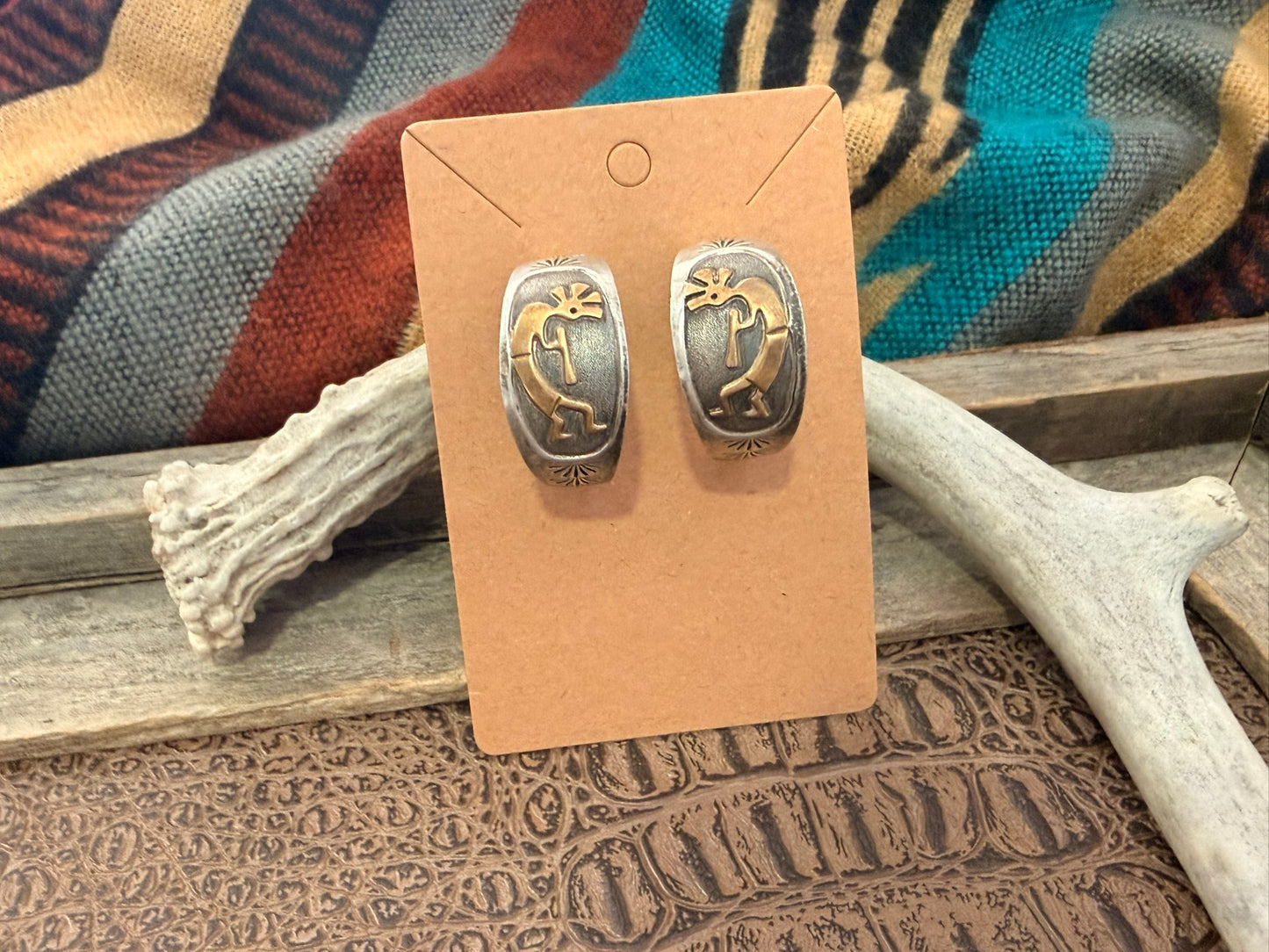 Kokopelli and Brass Earrings
