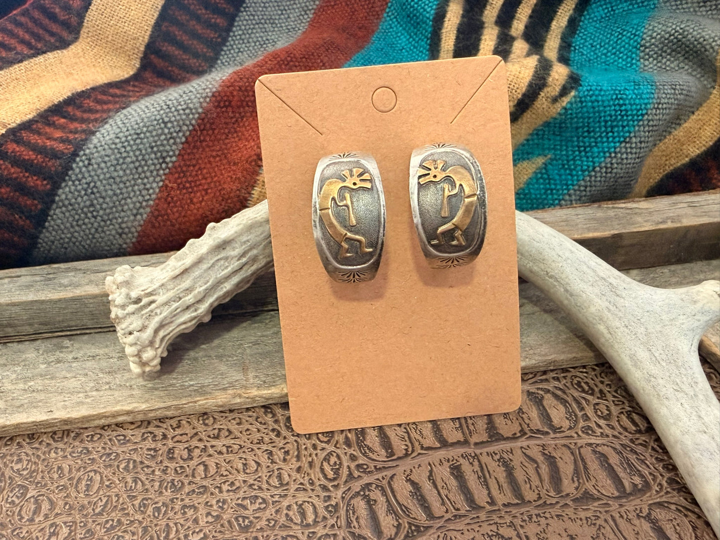 Kokopelli and Brass Earrings