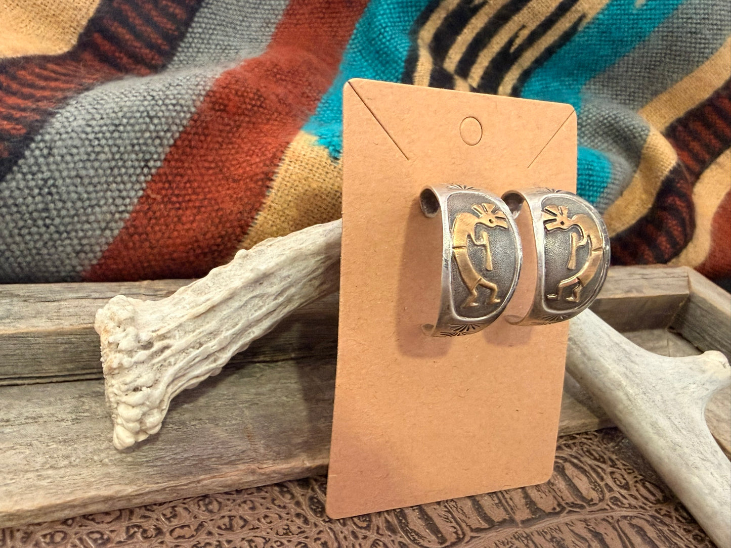 Kokopelli and Brass Earrings