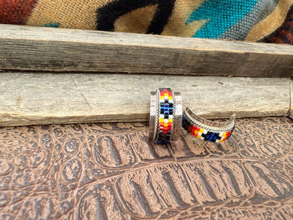 Beaded Navajo Hoop Earrings