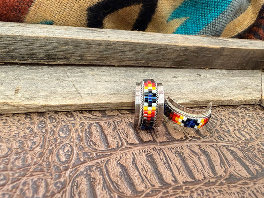 Beaded Navajo Hoop Earrings