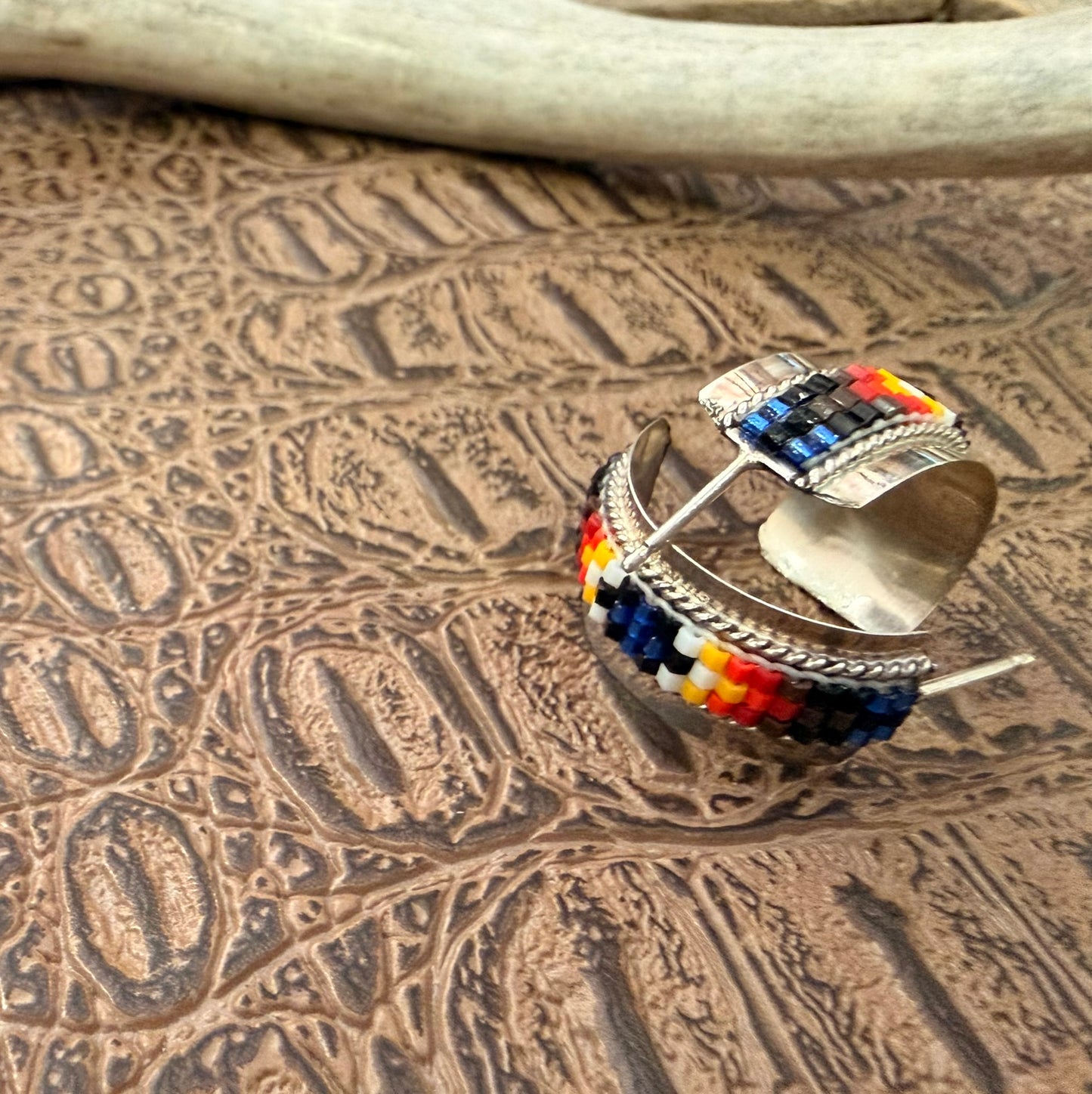 Beaded Navajo Hoop Earrings