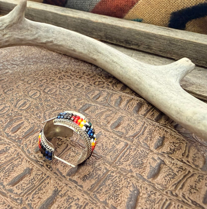 Beaded Navajo Hoop Earrings