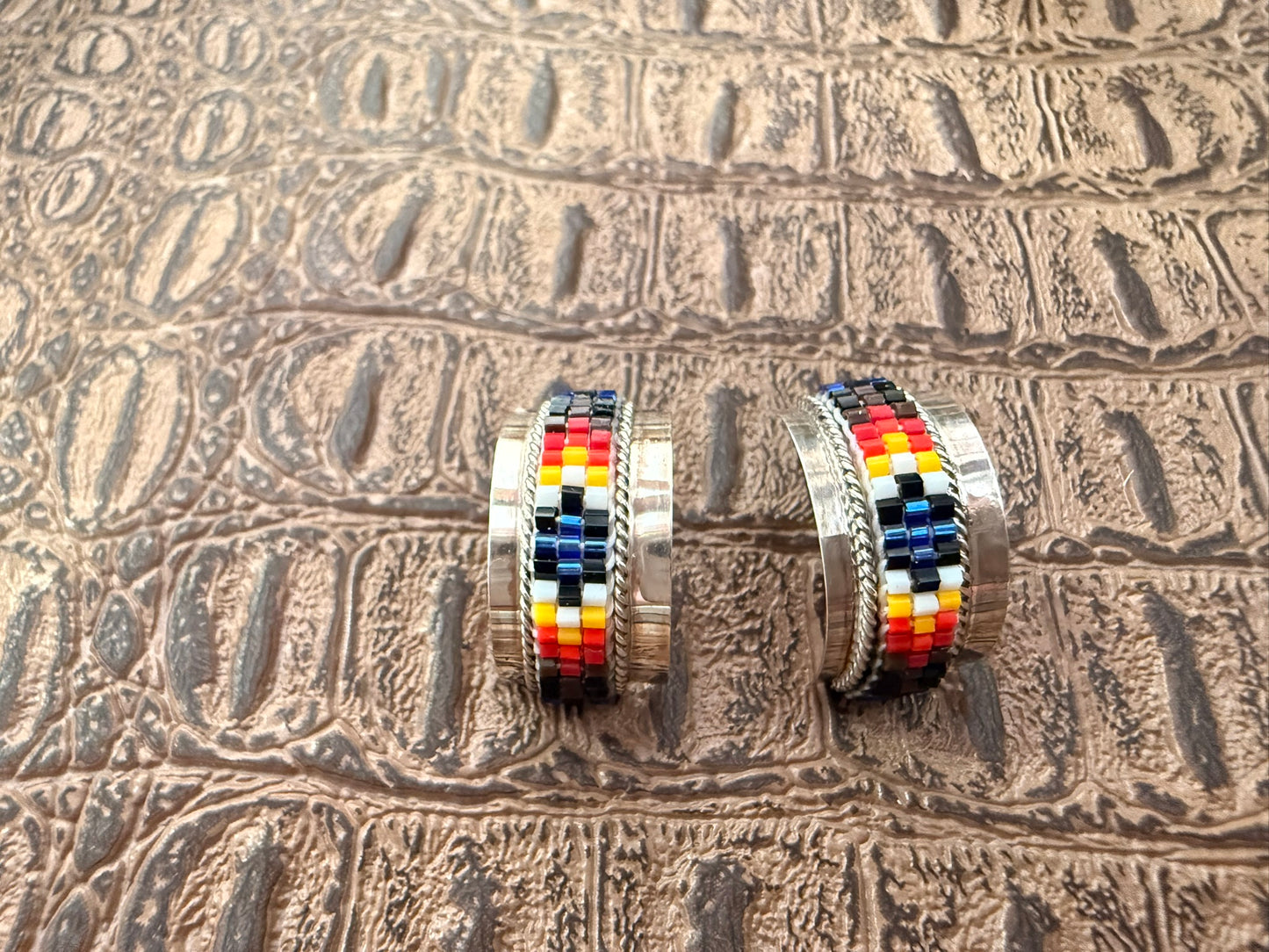 Beaded Navajo Hoop Earrings