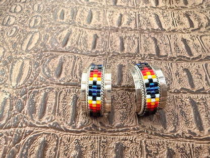 Beaded Navajo Hoop Earrings