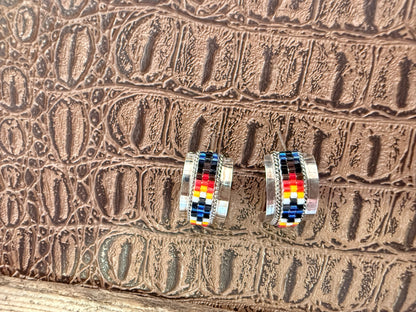 Beaded Navajo Hoop Earrings