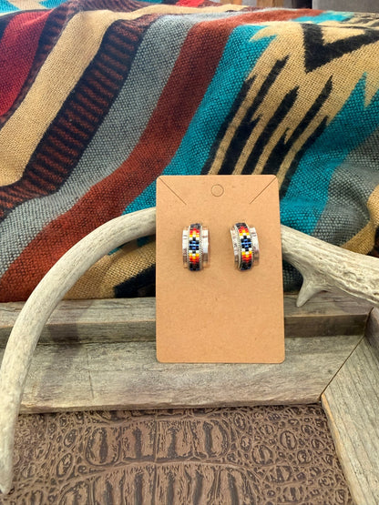 Beaded Navajo Hoop Earrings