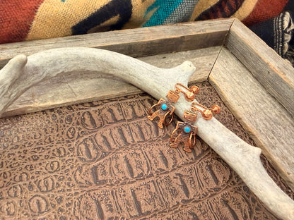Copper Kachina Hoop Dancer Earrings