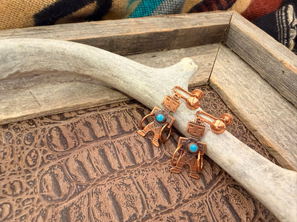 Copper Kachina Hoop Dancer Earrings