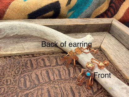 Copper Kachina Hoop Dancer Earrings