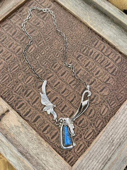 Lapis and Floral Necklace
