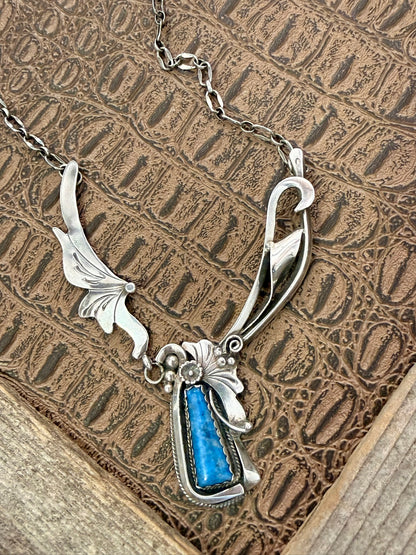 Lapis and Floral Necklace