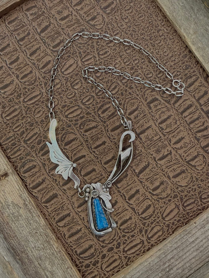 Lapis and Floral Necklace