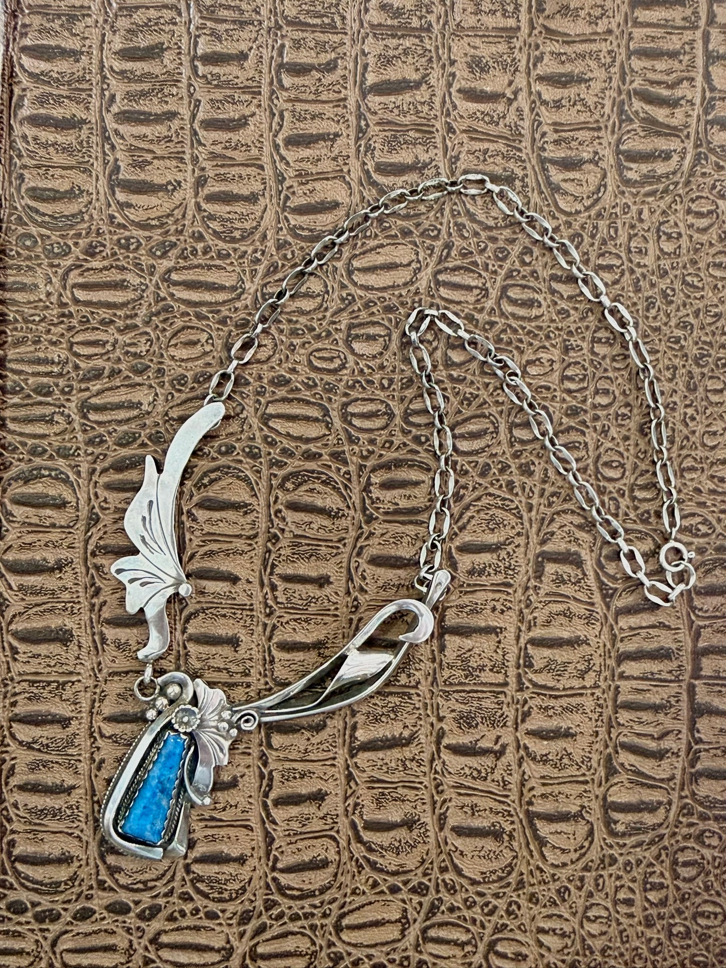 Lapis and Floral Necklace