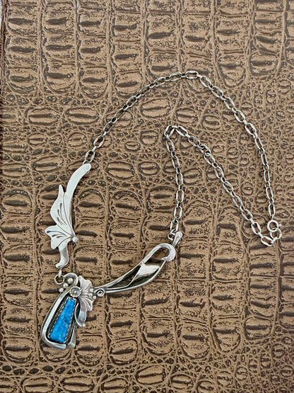 Lapis and Floral Necklace