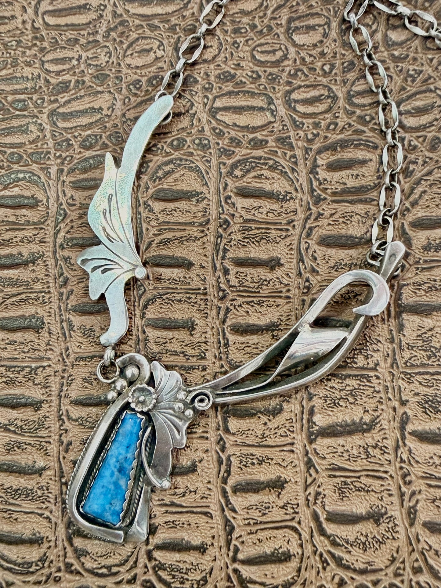 Lapis and Floral Necklace