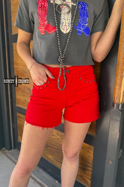 Shenandoah Stud Shorts- Red
