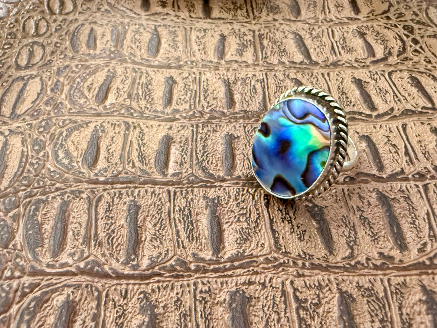 Abalone Shell Adjustable Ring
