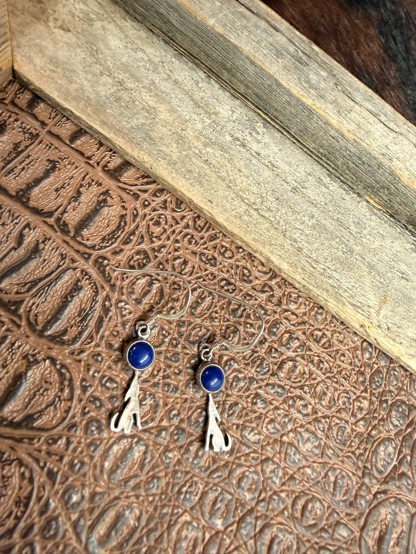 Coyote and Lapis Earrings