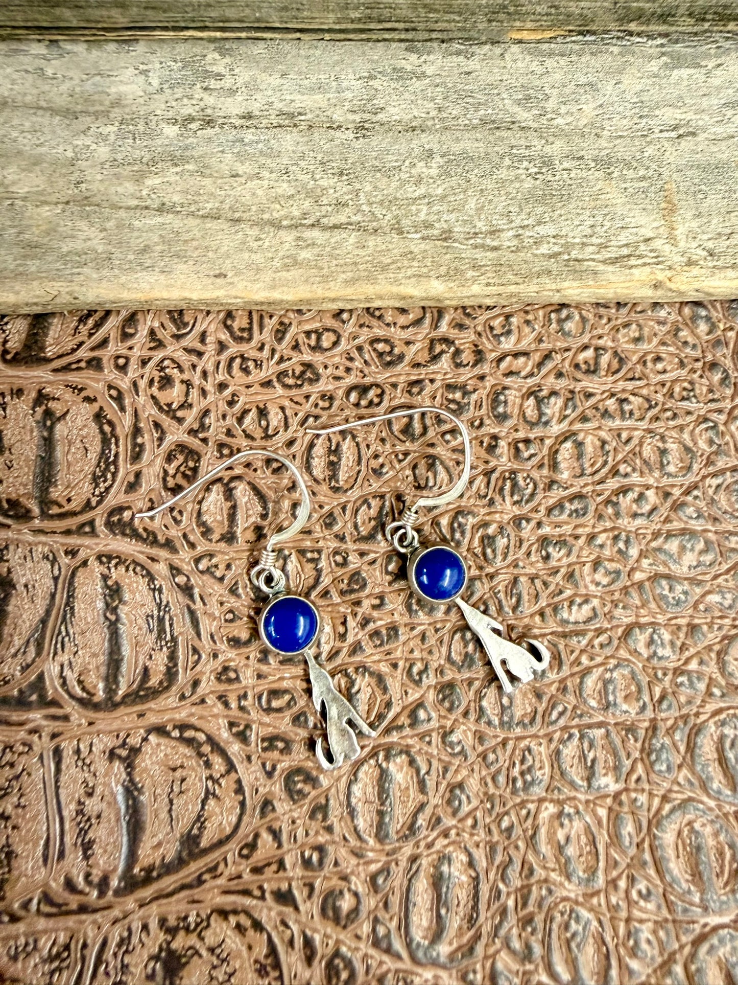 Coyote and Lapis Earrings