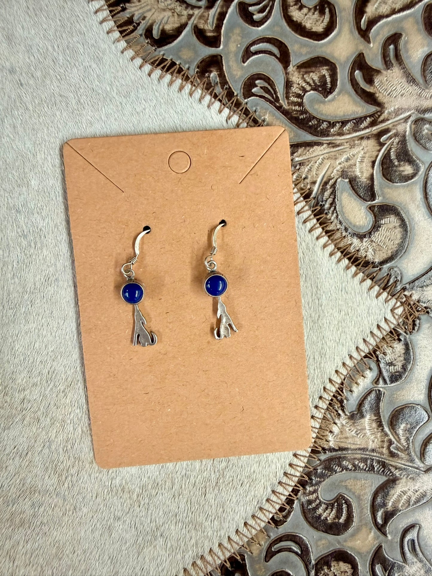 Coyote and Lapis Earrings