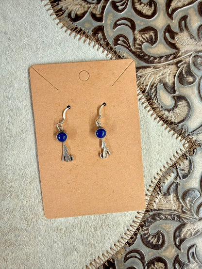 Coyote and Lapis Earrings
