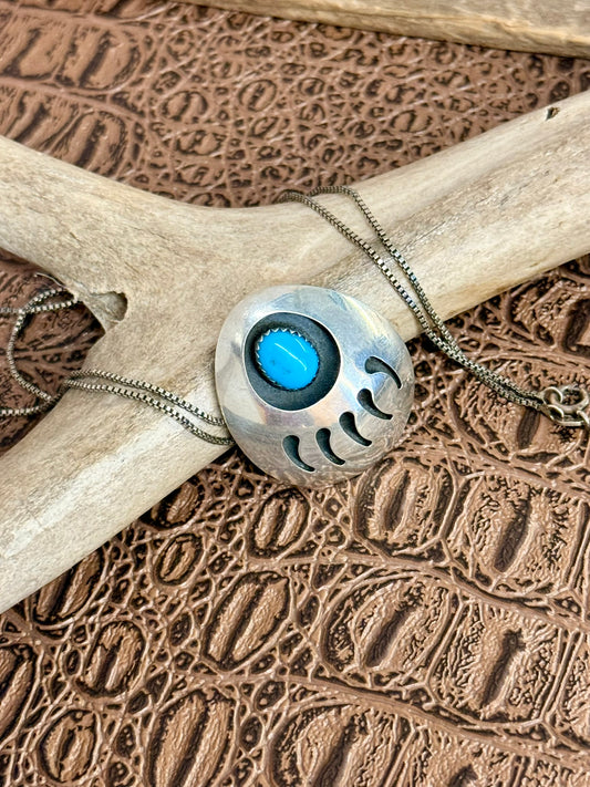 Bear Claw Pendant Brooch Necklace