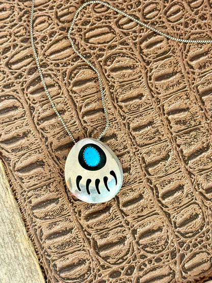 Bear Claw Pendant Brooch Necklace