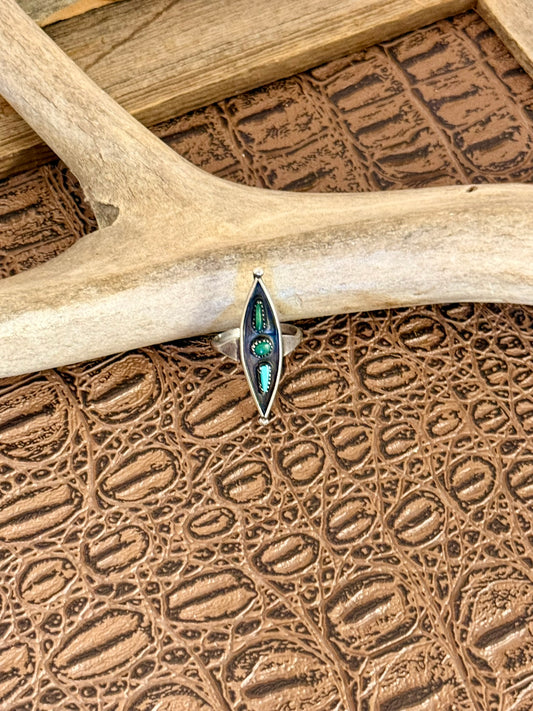 Zuni Malachite and Turquoise Ring Size 5
