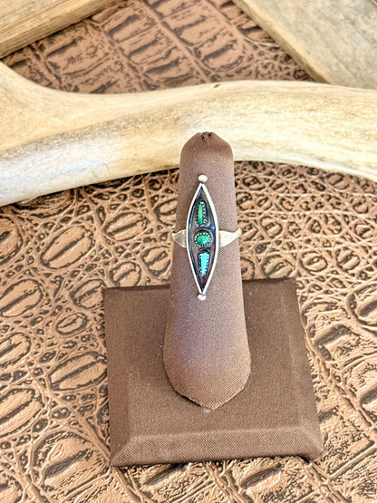 Zuni Malachite and Turquoise Ring Size 5