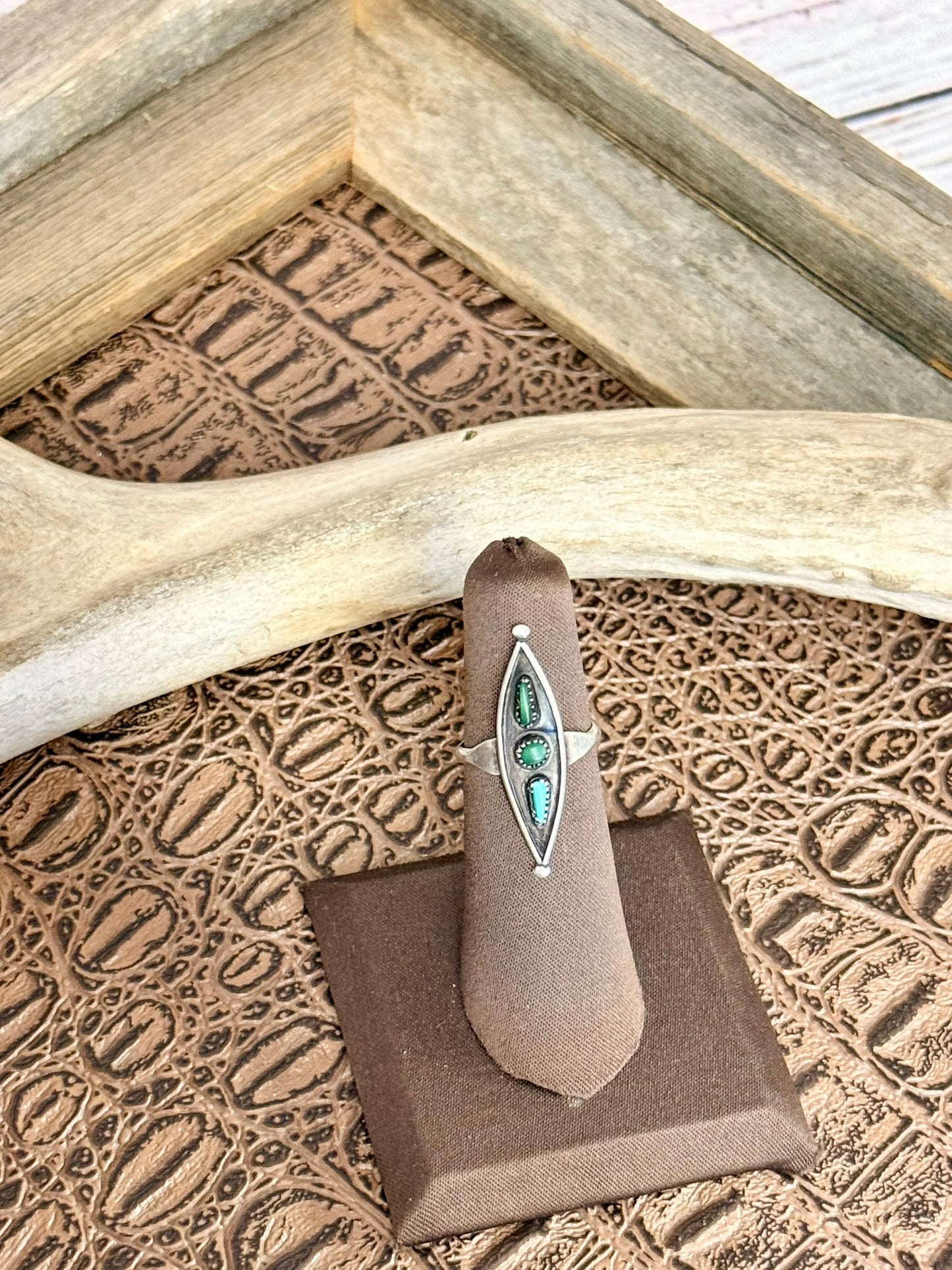 Zuni Malachite and Turquoise Ring Size 5