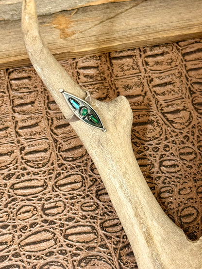Zuni Malachite and Turquoise Ring Size 5